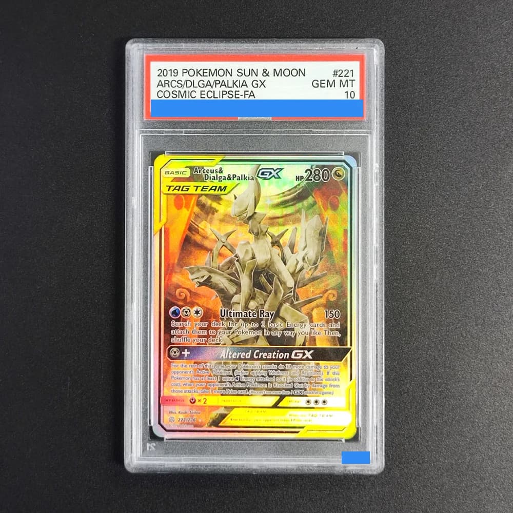 2019 POKEMON SUN MOON ARCS/DLGA/PALKIA GX COSMIC ECLIPSE-FA 221 GEM MT 10 Collection DIY Rating Card High Quality Replica Cards