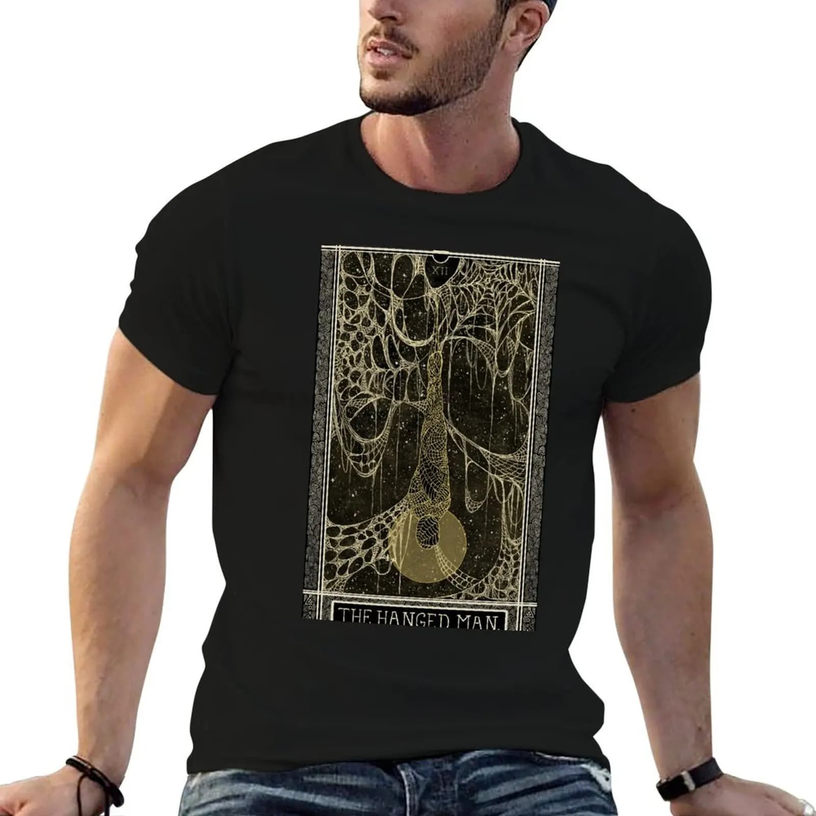 T-shirt The Kinner Tarot Deck Tarot Card: The Hanged Man, t-shirt da uomo, t-shirt estiva da uomo, t-shirt in cotone 100%