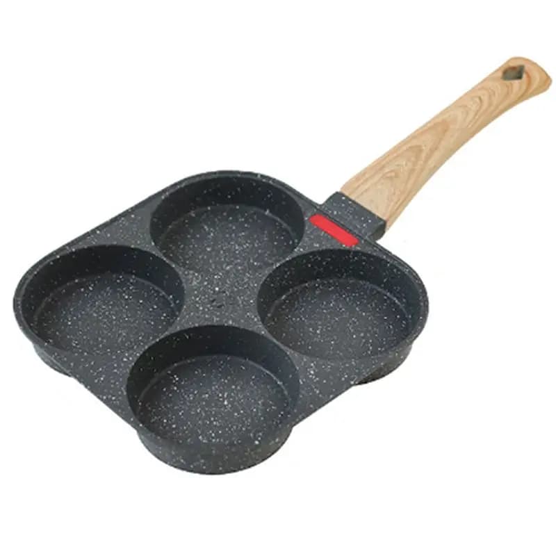 ABIY Padella per friggere le uova, mini padella con rivestimento antiaderente, manico comodo, per omelette, pancake e hamburger, campeggio all'aperto