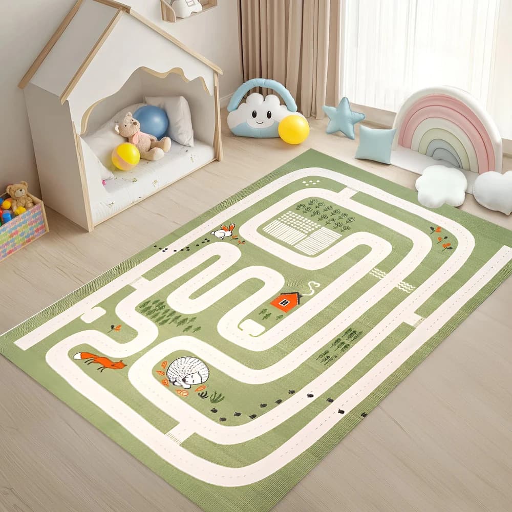 Interactive Carpet for Children with Animal Labyrinth and Running Path, Funny and Educational, Easy to Clean, For Living, Bedroom and Games Room