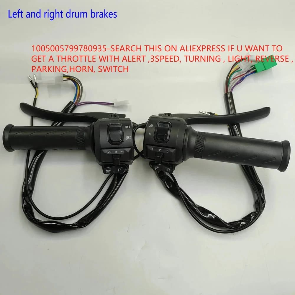 Bicicletta elettrica Triciclo SCOOTER ACCELLO + LEGGERO/TURNING/3 INGRANAGGIO/REVENSA/PARK/ALERT Interruttore BOTTON Montaggio + LEVA FRENO PARTE FAI DA TE
