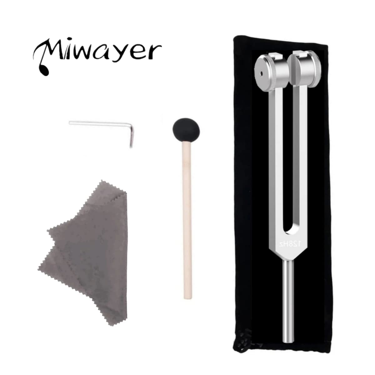 128 Hz weighted diapason set - Precision calibrated bioacoustic tool for chakra healing, sound therapy and stress relief