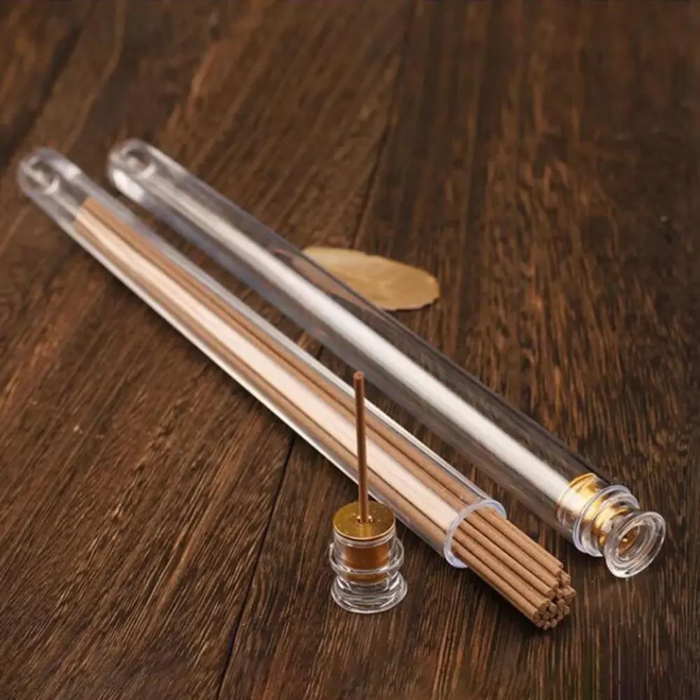 Acrilico staccabile coperchio ermetico porta incenso casa incensi bruciatore yoga meditazione scatola di immagazzinaggio incenso 6 pezzi tubo bastoncino di incenso