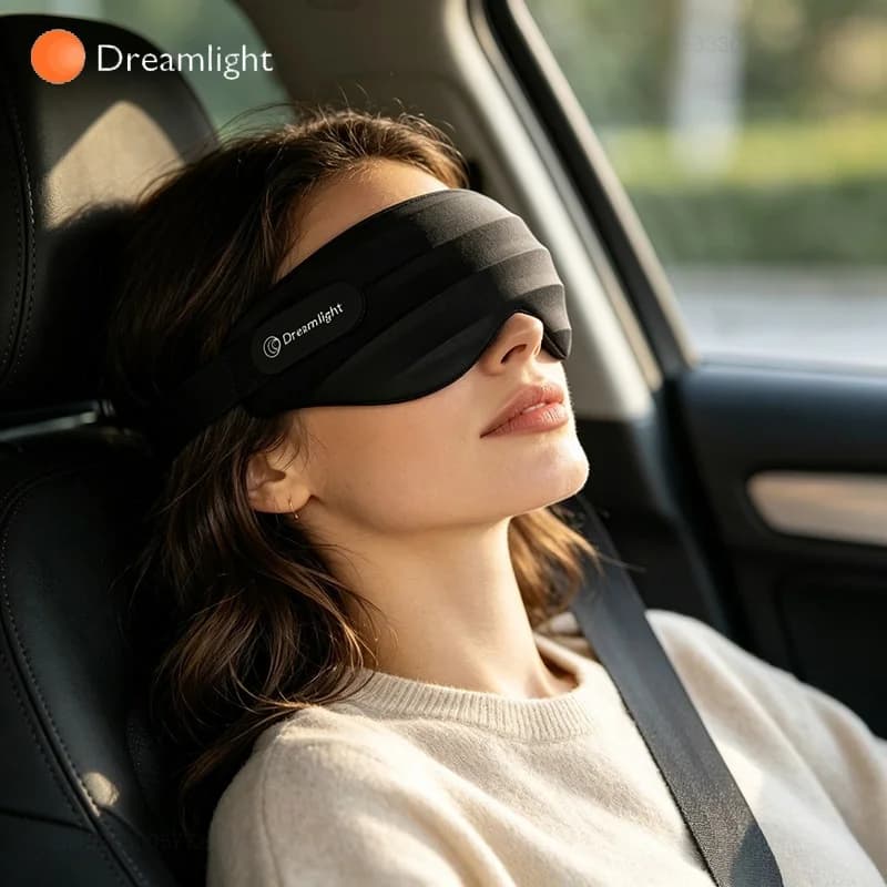 Mascherina per Occhi Dreamlight 3s, Ausilio per il Sonno 3D Stereoscopico per Uomini, Donne e Adulti, Copriocchi Portatile, Oscurante, Comodo e Morbido