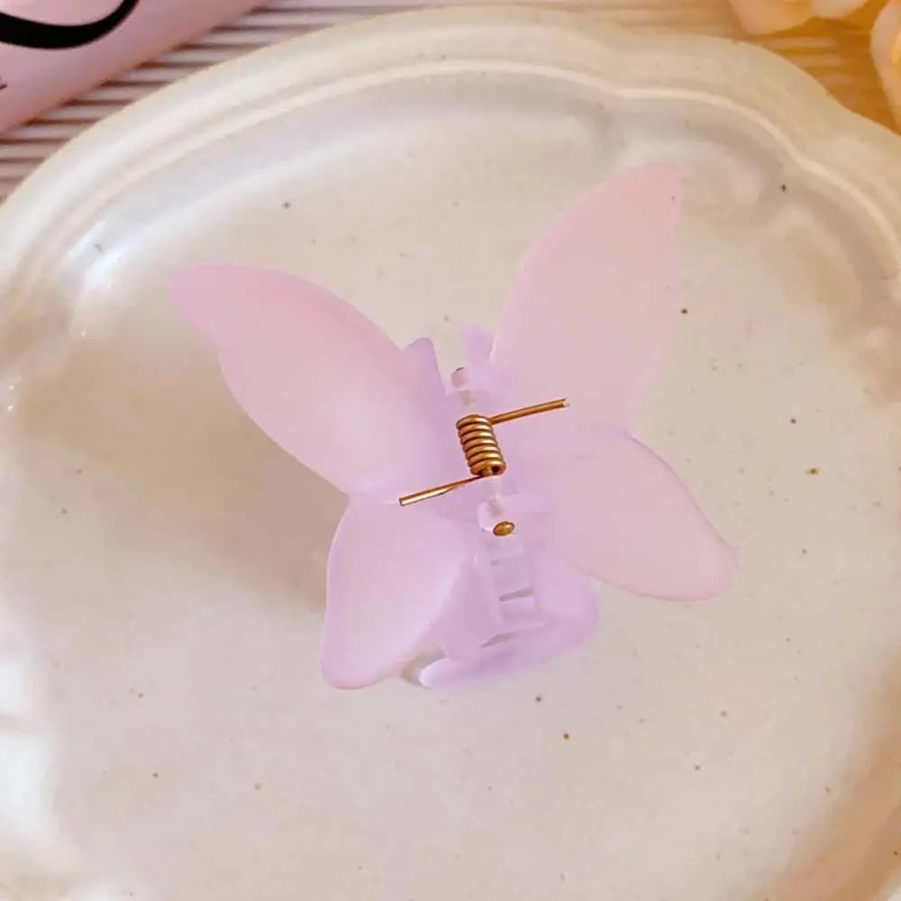 Acrylic Hairpin Frosted Butterfly Hair Claw Banana Clip Animals Butterfly Hair Clip Candy Color Hair Accessories