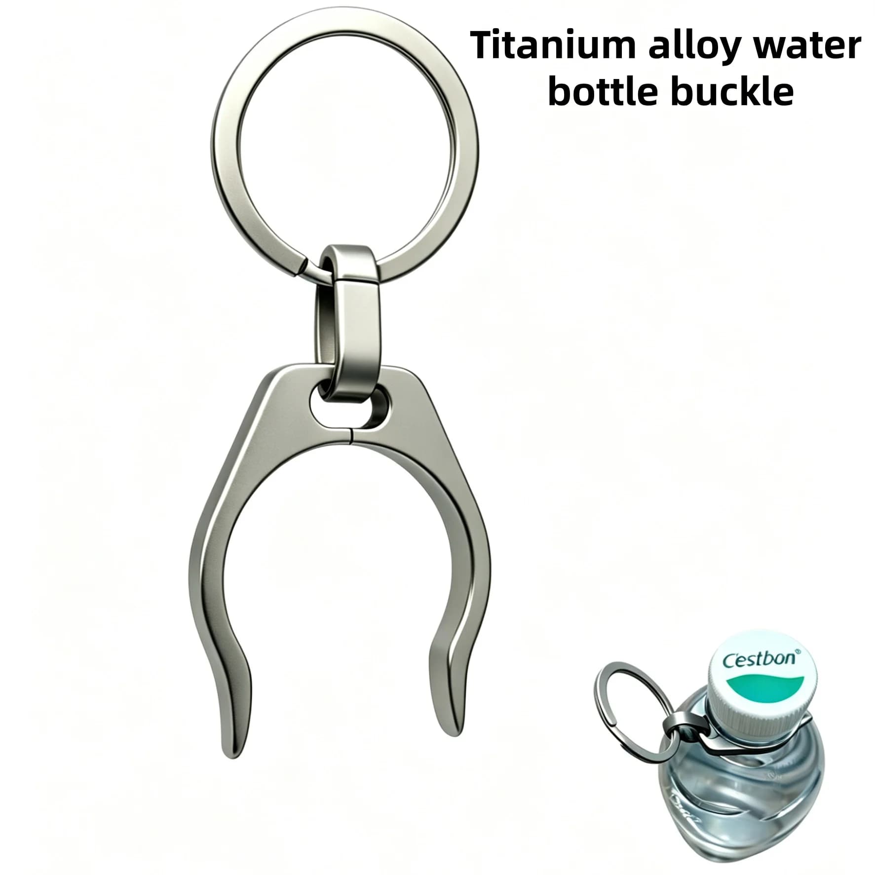 Titanium Alloy Outdoor Portable Bottle Holder with Hanging Clips, Drink Bottle Hooks, Convenient and Durable