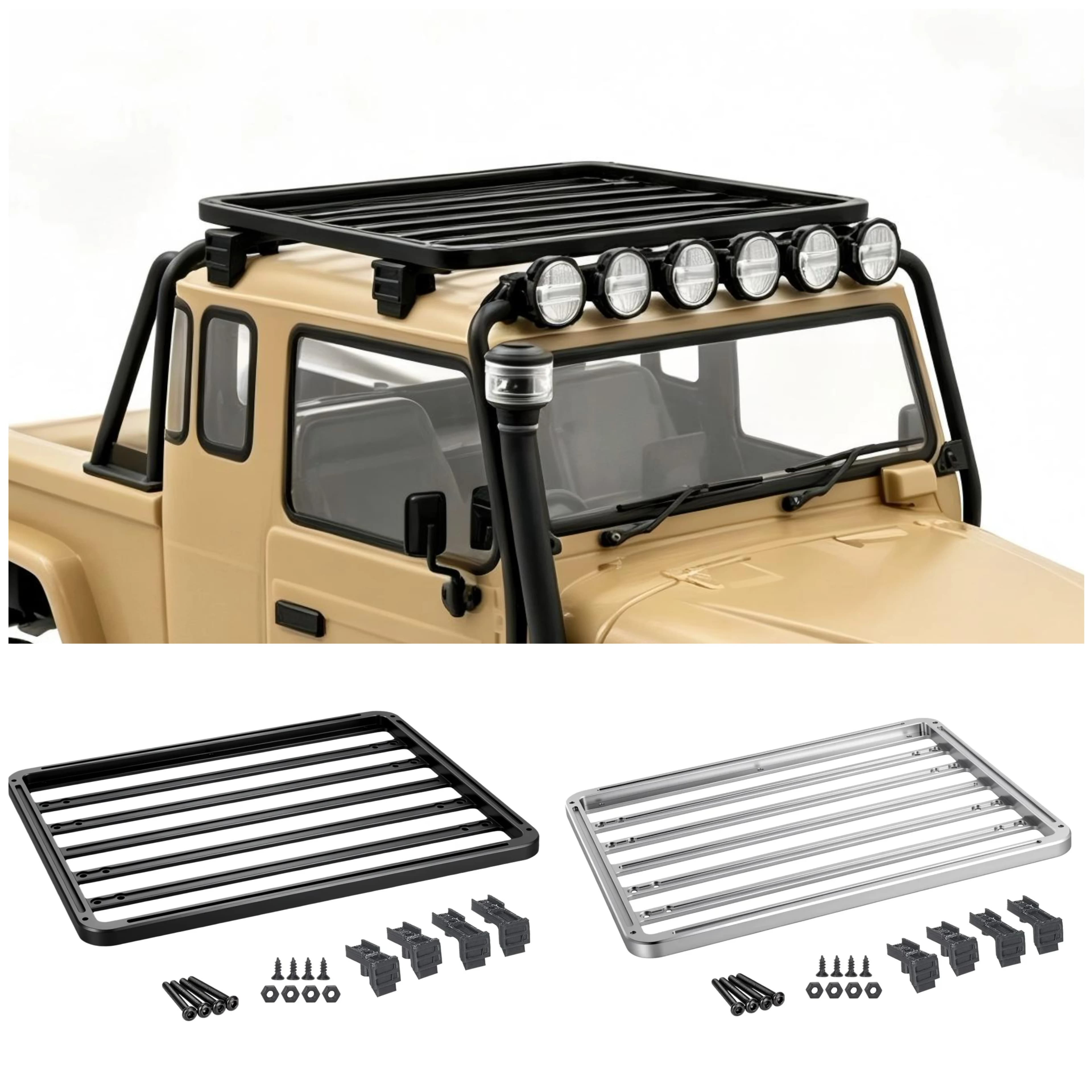 1/10 RC Crawler CNC Aluminum Roof Rack Luggage Carrier DIY Accessories for Vanquish VS4‑10 Phoenix RC Off‑Road Car