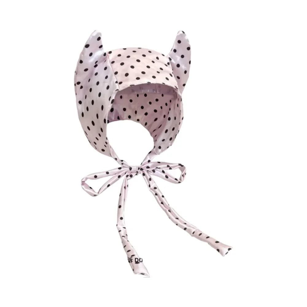 Lolita dolce dopamina piccolo diavolo cappello con cinturino a pois per accessorio estivo da donna leggero con fascia per Halloween