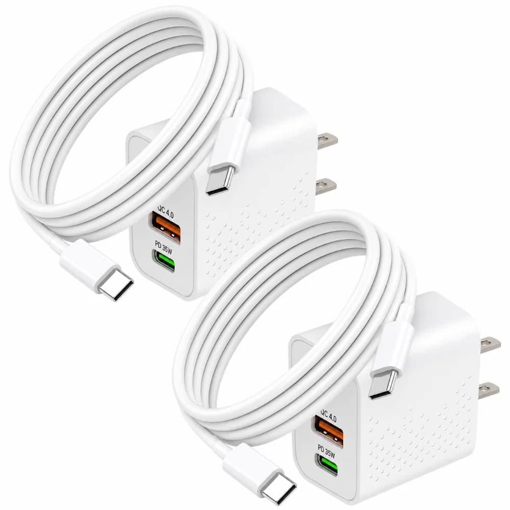 2Pack Fast 35W USB C Charger 6ft USBC Cable for iPhone 17/17 Pro iPhone 16 15 Pro Max Series, Samsung Galaxy, Pixel