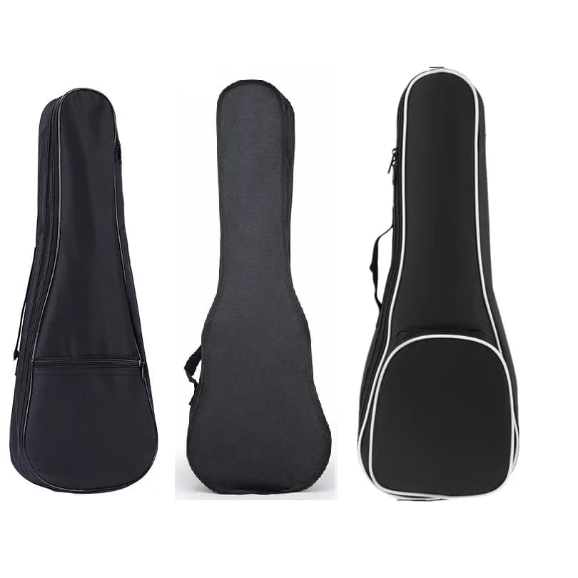 Borsa per ukulele portatile nera da 21 / 23 / 26 pollici Custodia morbida per mini chitarra Gig Borsa impermeabile in cotone 3 tipi opzionali