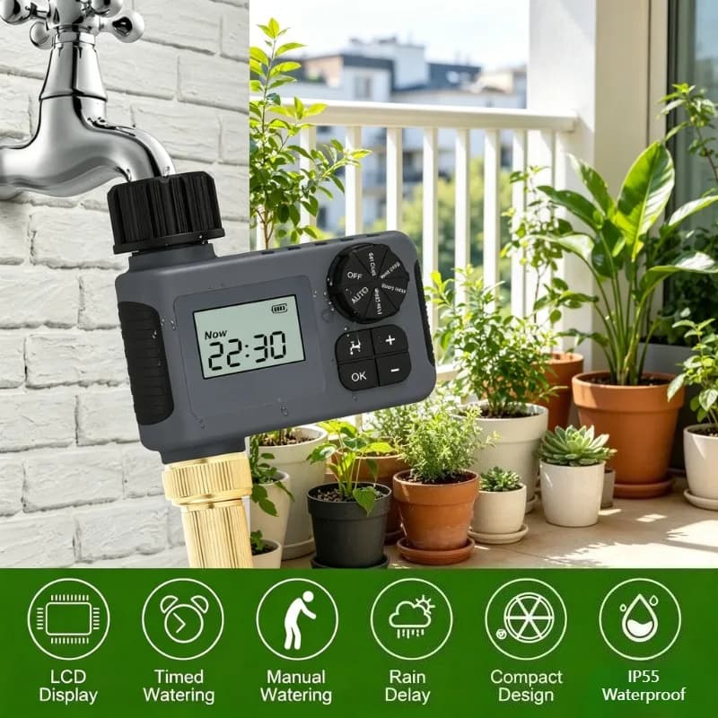 Water Timer Programmable for Garden Hose with Rain Delay/Manual/Auto Irrigation System Outdoor Sprinkler Timers for Lawn Yard