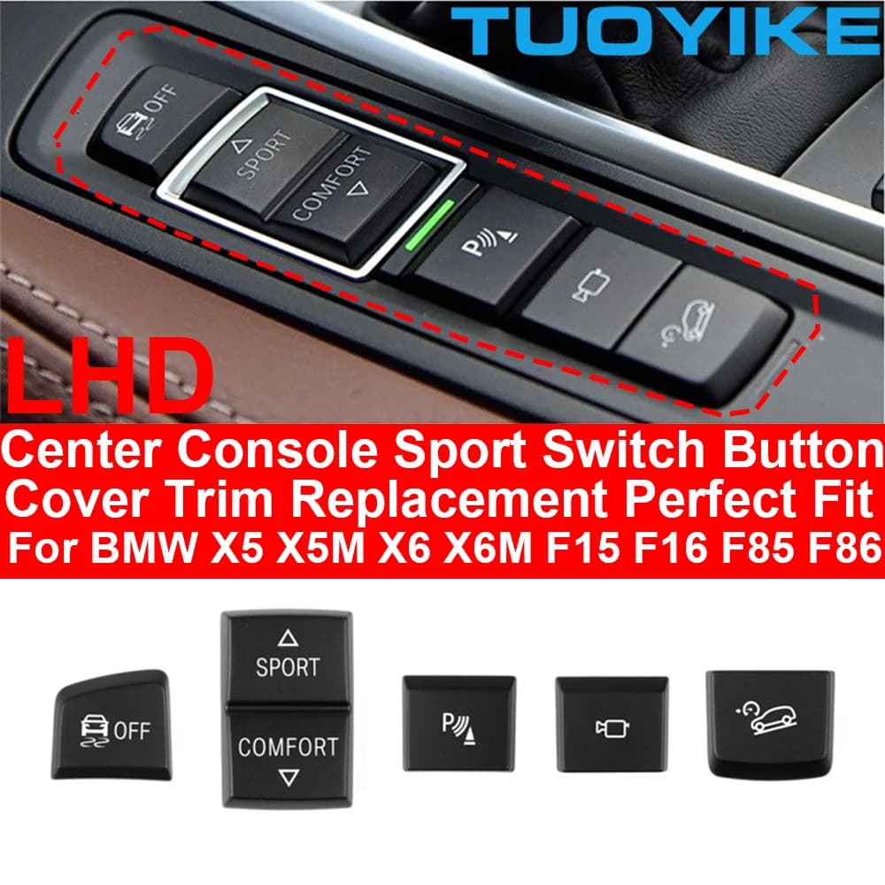 Auto Interni Console Sport Comfort Interruttore Pulsante ESP Anti-scivolo Sensore Radar Trim Copertura Per BMW X5 X6 X5M X6M F15 F16 F85 F86