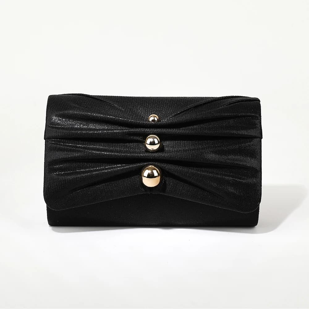 New pleated wedding dress evening bag with premium metallic ball design - versatile handbag for wedding and party for brides