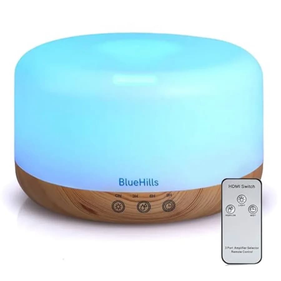 Diffusore di Oli Essenziali Premium XL da 1000 ML, Umidificatore per Aromaterapia con Telecomando e Timer per Grandi Ambienti, 18 Ore di Funzionamento, Ampia Copertura