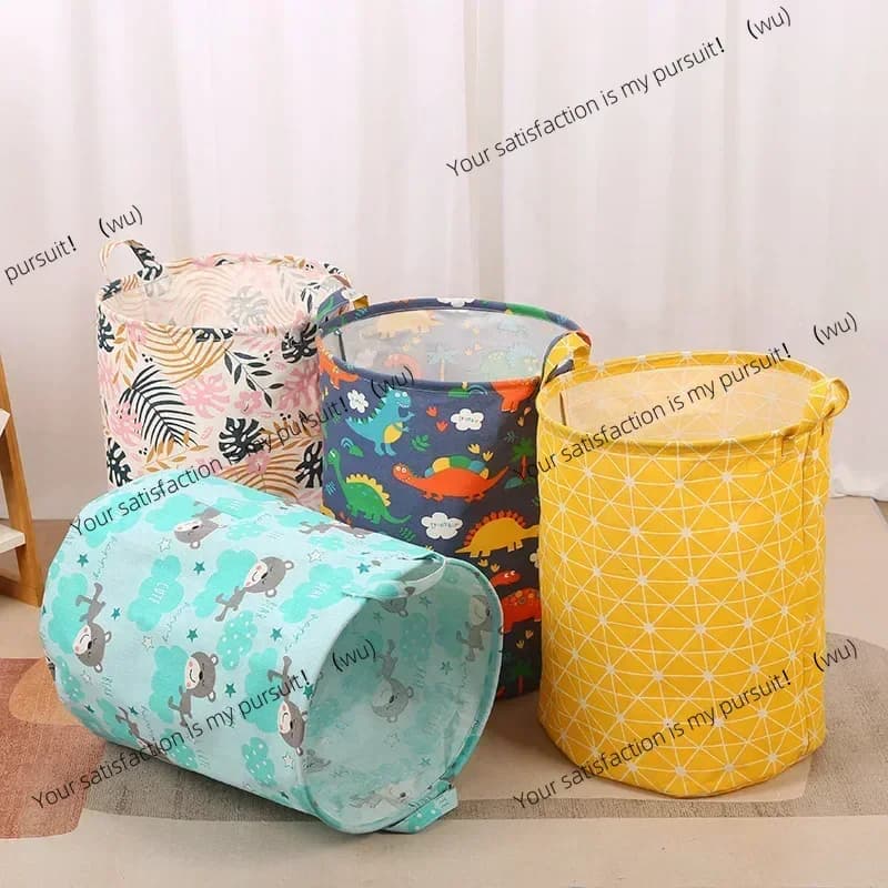 New linen basket with print, portable, folding, for the house, to store linen, cotton and linen, for children's toys, basket for dirty clothes, large