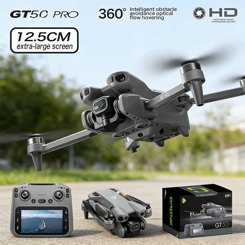 New Drone GT50 Updated with Three Cameras 8K HD, Motor Brushless, WIFI 5G FPV, Optical Positioning, Avoidance Obstacles, Drone RC 2000M