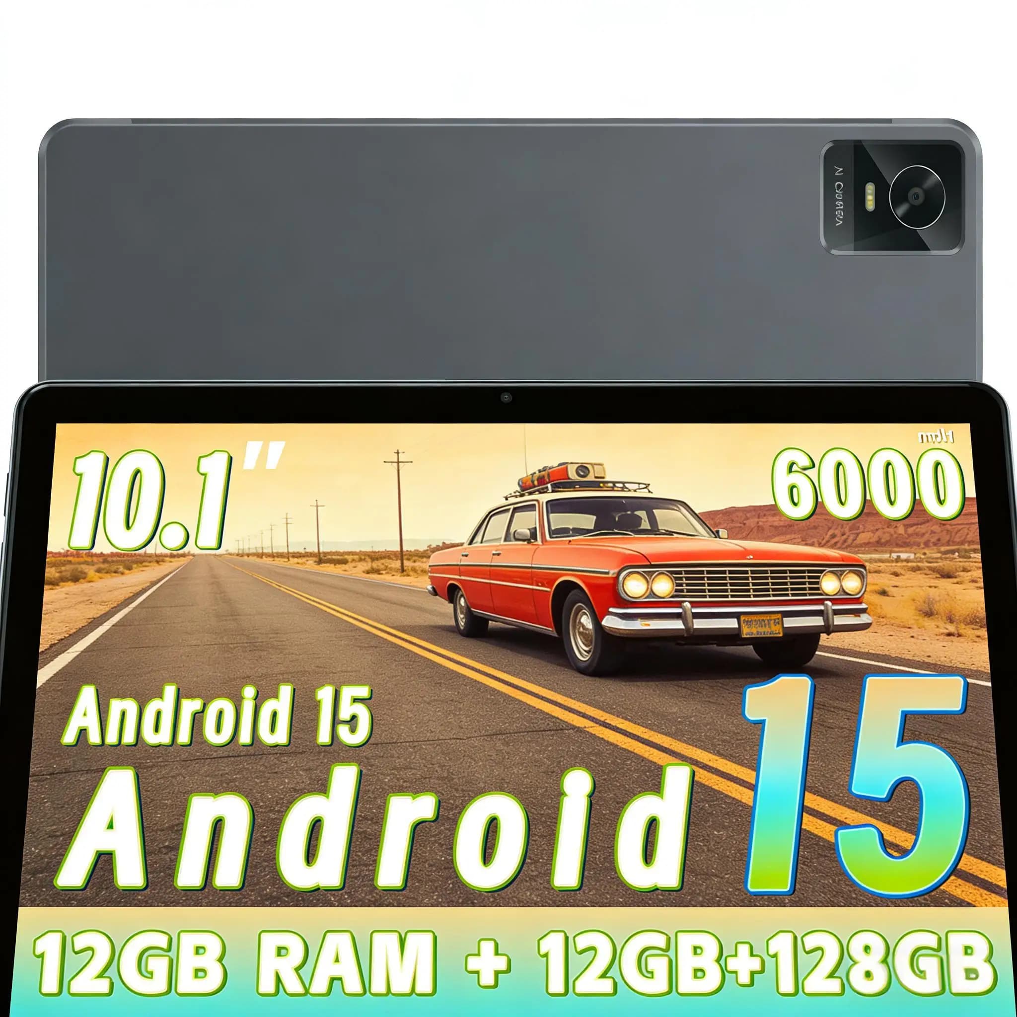 ANRY 10 Inch Android Tablet PC Android 15 Octa Core 12GB RAM 128GB ROM 6000mAh Fast Charging Portable Student Learning Tablet