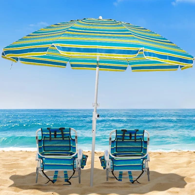 Sedia da Spiaggia Pieghevole Leggera e Portatile per Adulti, 5 Posizioni Reclinabili, Design a Zaino con Porta Asciugamano, Porta Bicchiere e Cerniera