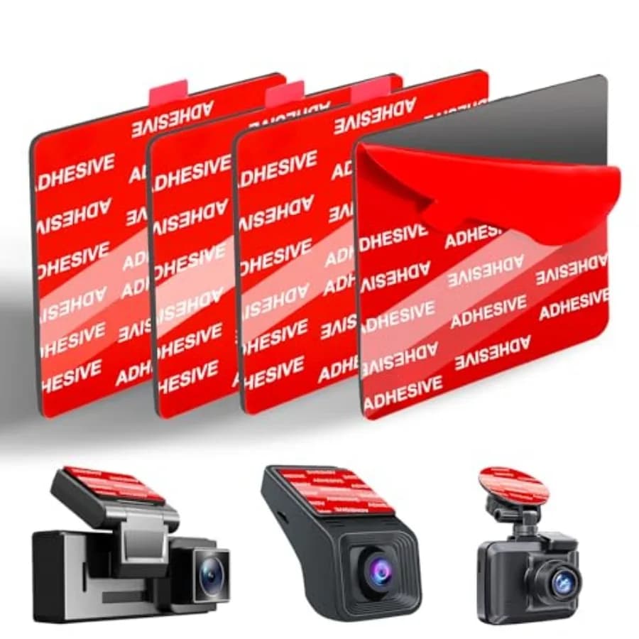 Pad Adesivo Super Resistente per Dash Cam e Parabrezza, 4 Pezzi Quadrati da 2,83 Pollici, Resistente al Calore, Biadesivo, Ricambio per D