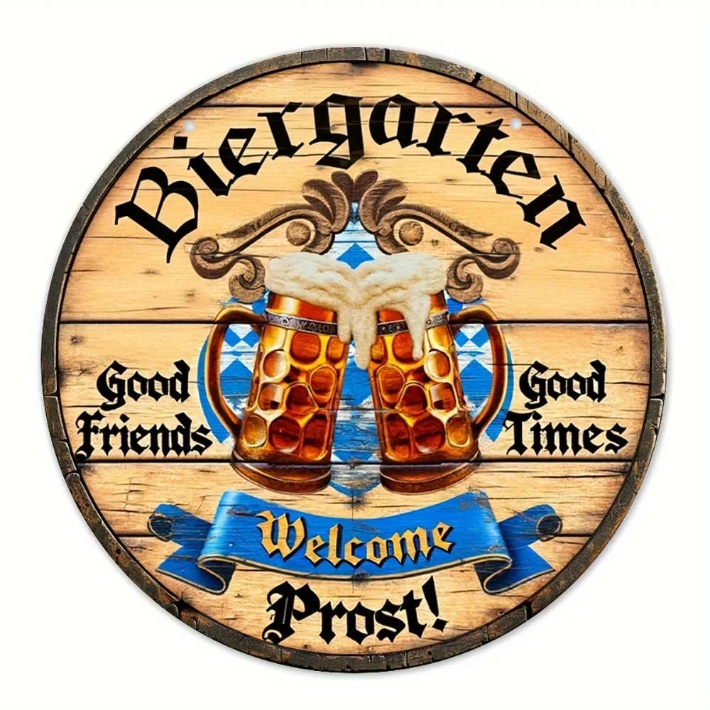 Targa in metallo dell'Oktoberfest - Tazze da birra e tema dell'amicizia - Decorazione ideale per la casa per celebrare l'Oktoberfest con amici e familiari