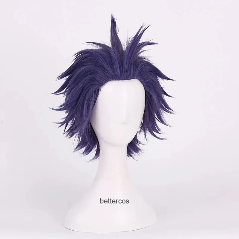 NewHitoshi Shinso Parrucche Cosplay Corti Capelli sintetici resistenti al calore viola scuro + Parrucca Cap2025