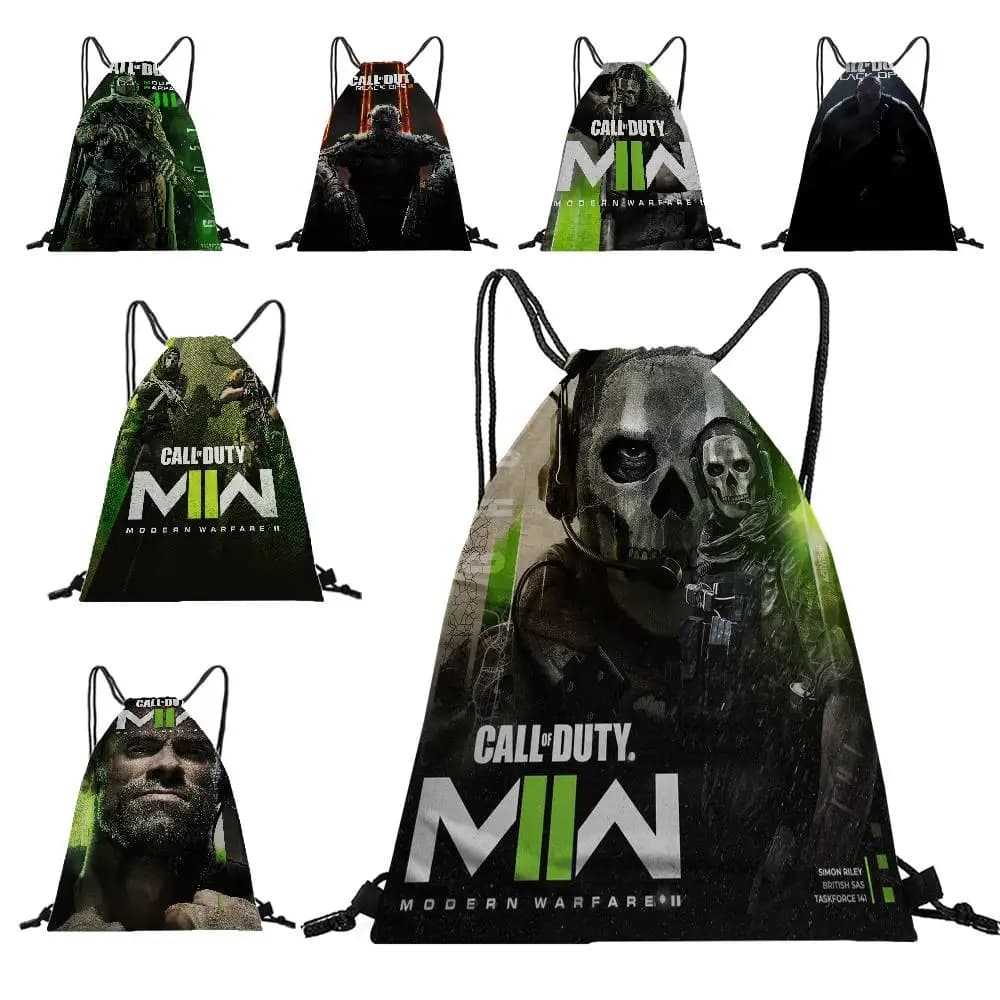 Zaino con coulisse Game Call of Duty da 1 pezzo, zaino con coulisse regolabile, borsa portaoggetti, tasca con coulisse