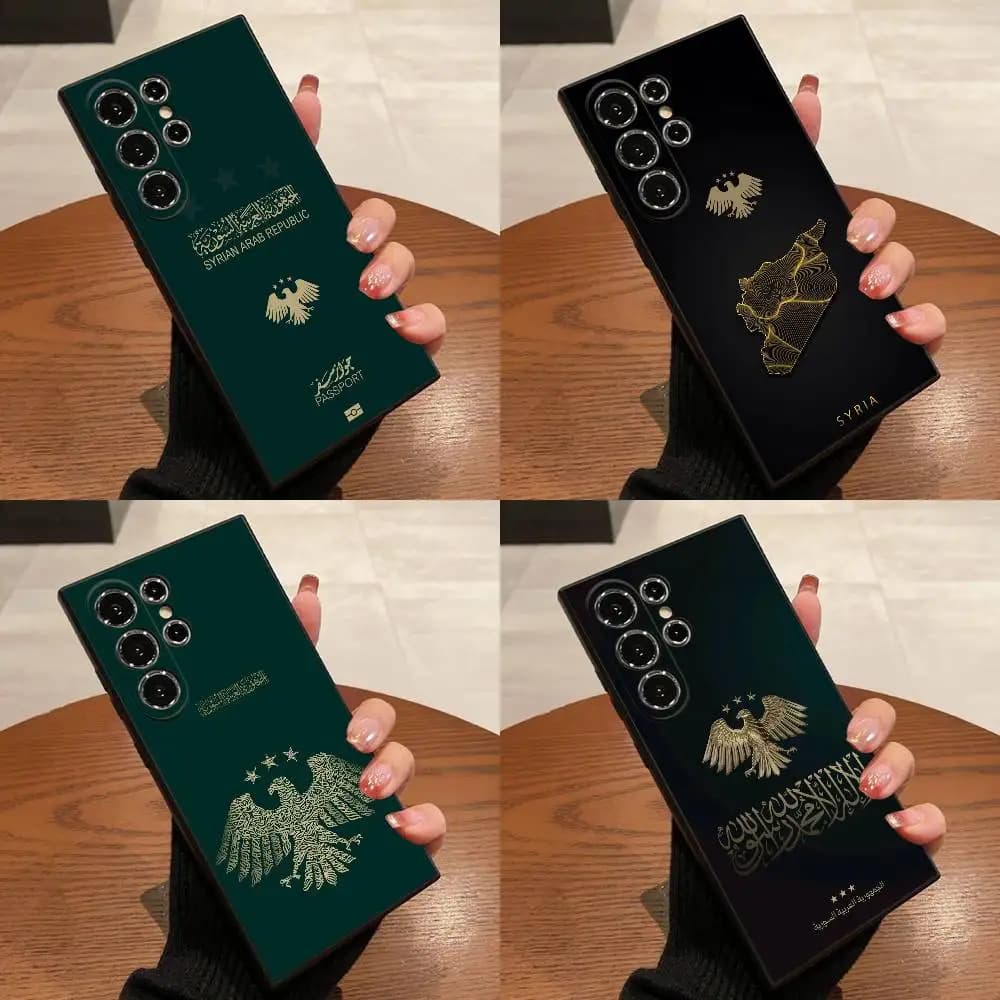 Custodia per passaporto della Repubblica araba siriana della Siria per Samsung S25, S24, S21, S22, S23, S30, Ultra, S20, Plus, Fe, Lite, 5G Scatola nera