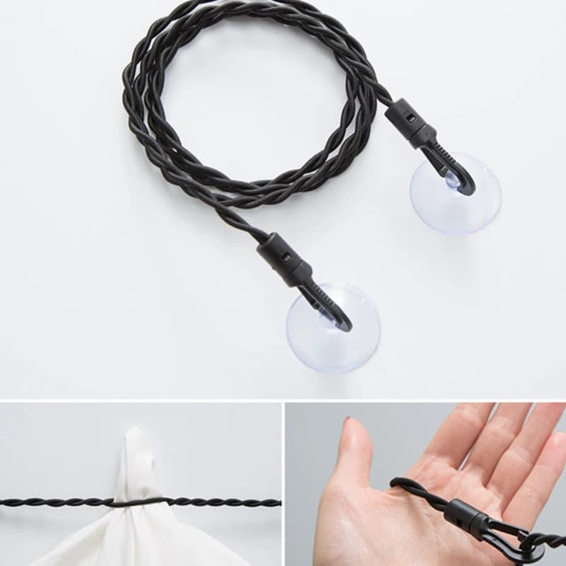 2.5M Anti-slip Travel Stendicate, Portable Stendino for Camping and Exterior with Suction cup and Elastic Corda