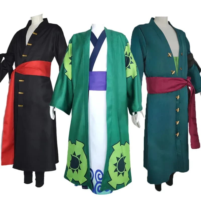 Fantasia Wano Paese Roronoa di Zoro Cosplay Kimono Anime Pirata Disfraz Costume Uomo Maschio Halloween Carnevale Abiti da festa