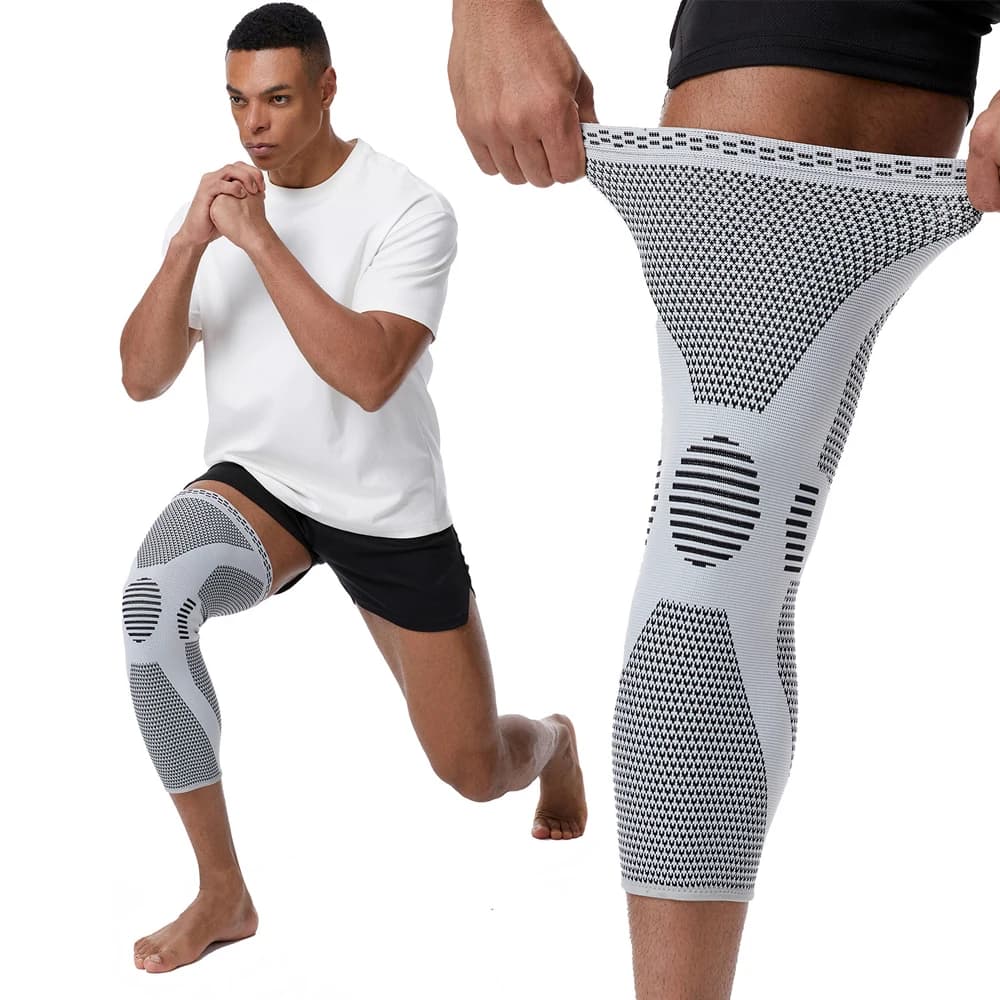 1 Pezzo Manicotti a Compressione Lunga per Gamba Intera, Ginocchiere a Compressione Totale, Supporto per Ginocchio per Uomini e Donne con Artrite