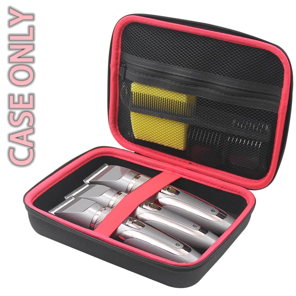 Hard Storage Case for Hair Clippers & Beard Trimmers Travel Organizer of T Finisher Liner Comb Cutting Guides Clipper Blade Oil