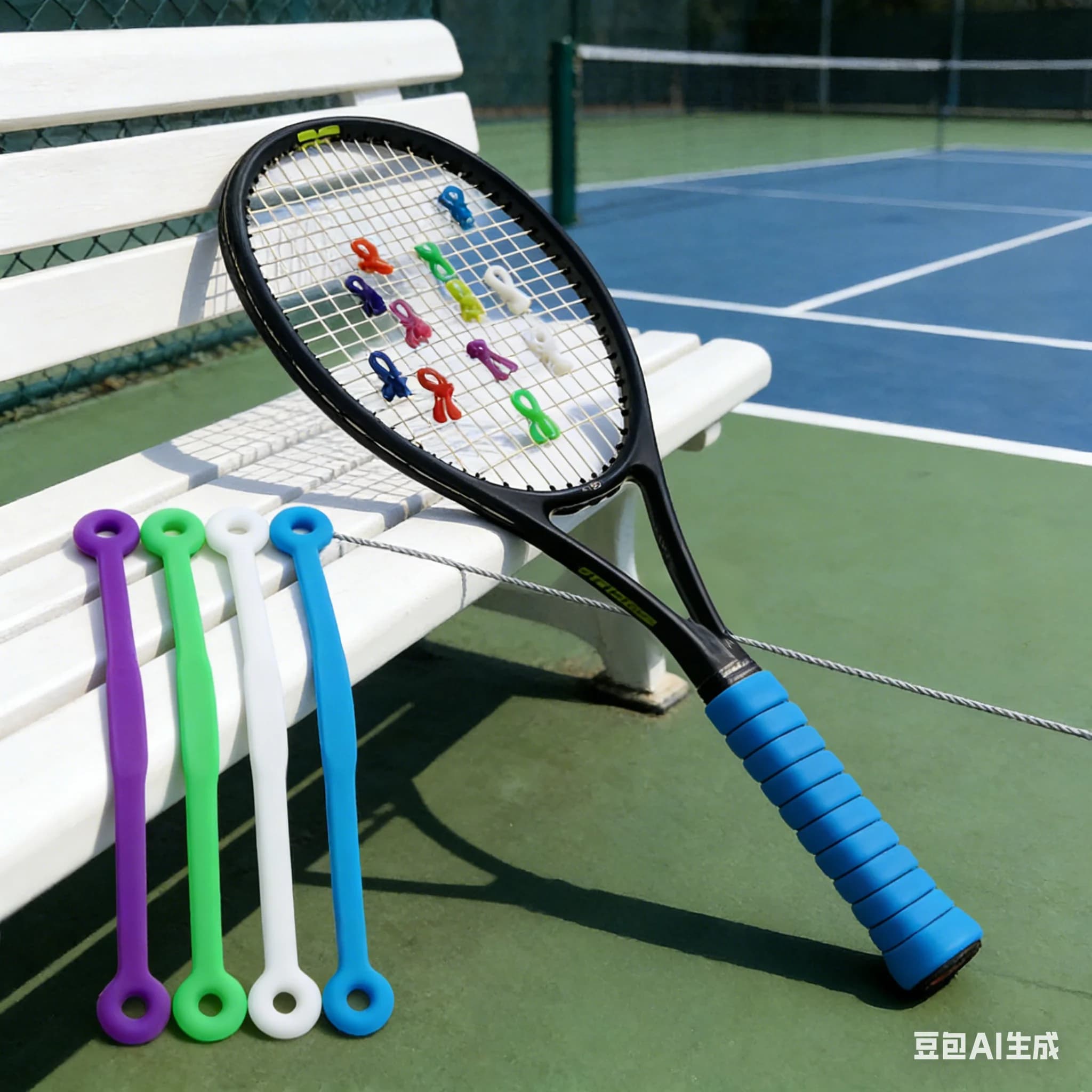 10 pezzi di ammortizzatori per racchette da tennis in 5 colori, ammortizzatori in silicone con nodo per ridurre gli urti della racchetta da tennis, accessori per il tennis