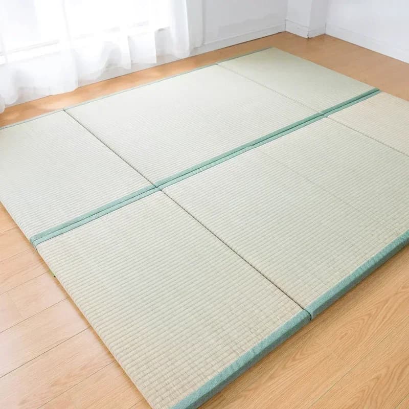 Japanese Tatami Mattress Folding Rectangle Straw Mat for Yoga And Sleeping Portable 3cm Thick Comfortable Sleeping Mat