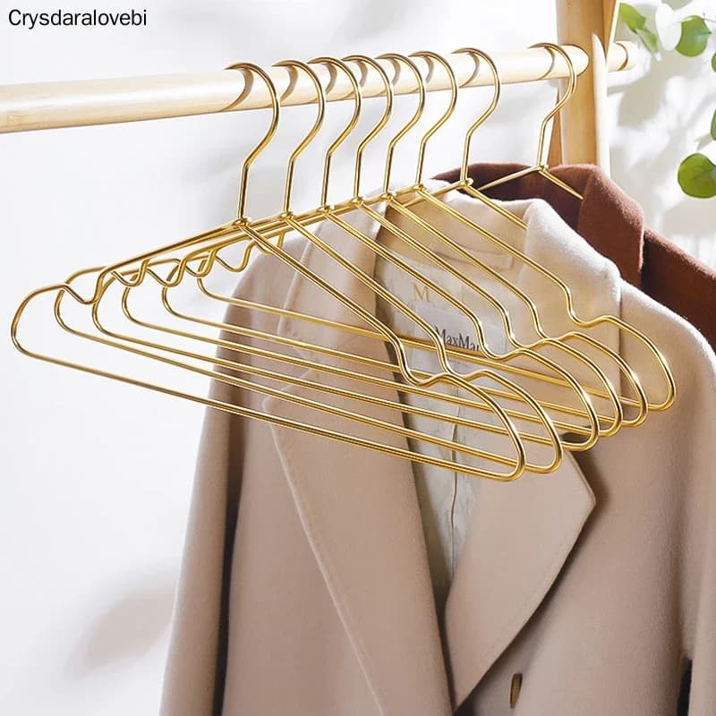Appendiabiti 10 pezzi antiscivolo gonna cappotto asciugatura appendiabiti guardaroba stoccaggio abbigliamento Sapce salva organizzatore appendiabiti in metallo