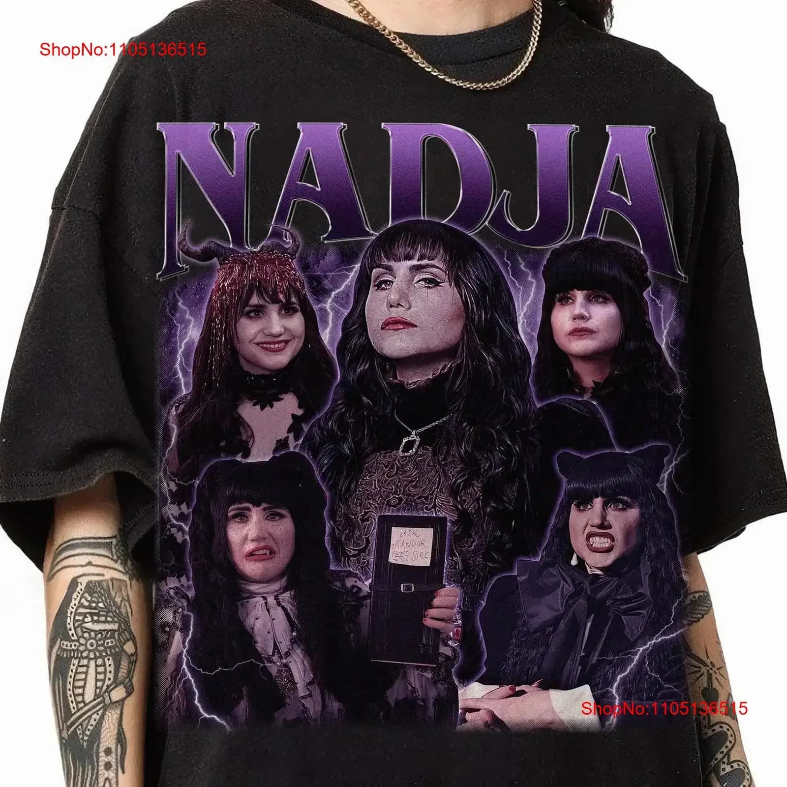 Nadja What do we do in the shadow T Shirt Vintage Bootleg vintage Versatile Soft Fashion Signed Dresses Breathable