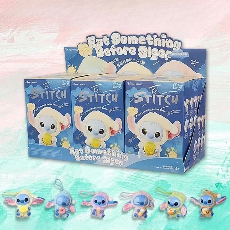 Disney Vinyl Plush Cyeco Box Stitch Eat Before Sleep Ciambella Cheese Bag Dolls Mystery Toys for Kids Party Gifts for Girl