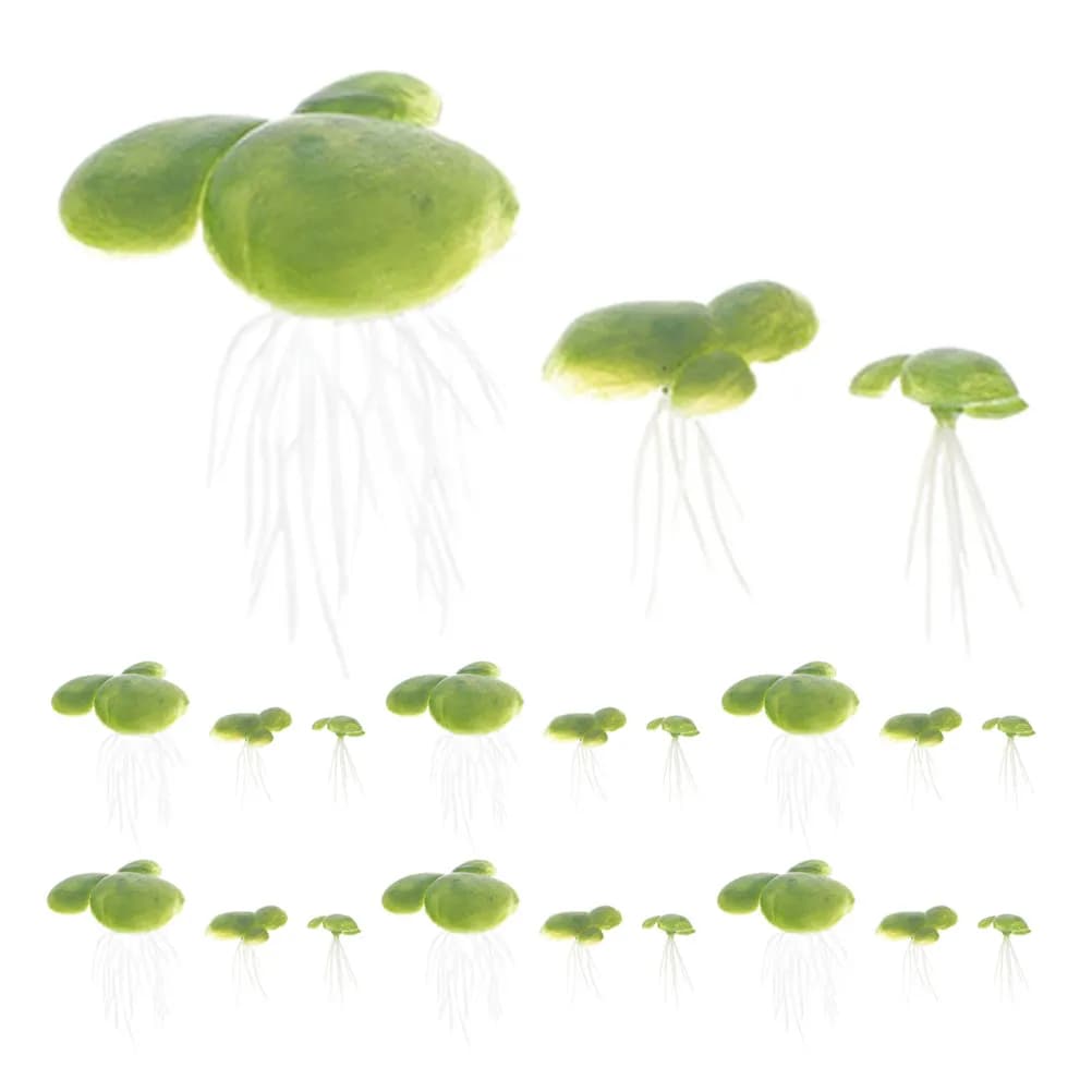 18 Pieces of Plastic Floating Plants for Aquarium, Artificial Decorations for Mini Vasche, Water Grass Floating