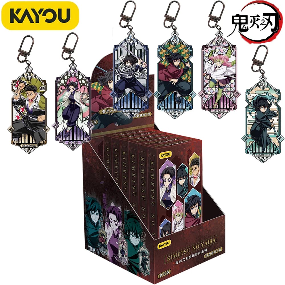 Original KAYOU Demon Slayer Metal Pendant Cartoon Anime Character Model Collection Holiday Toys Backpack Accessories Fun Gifts