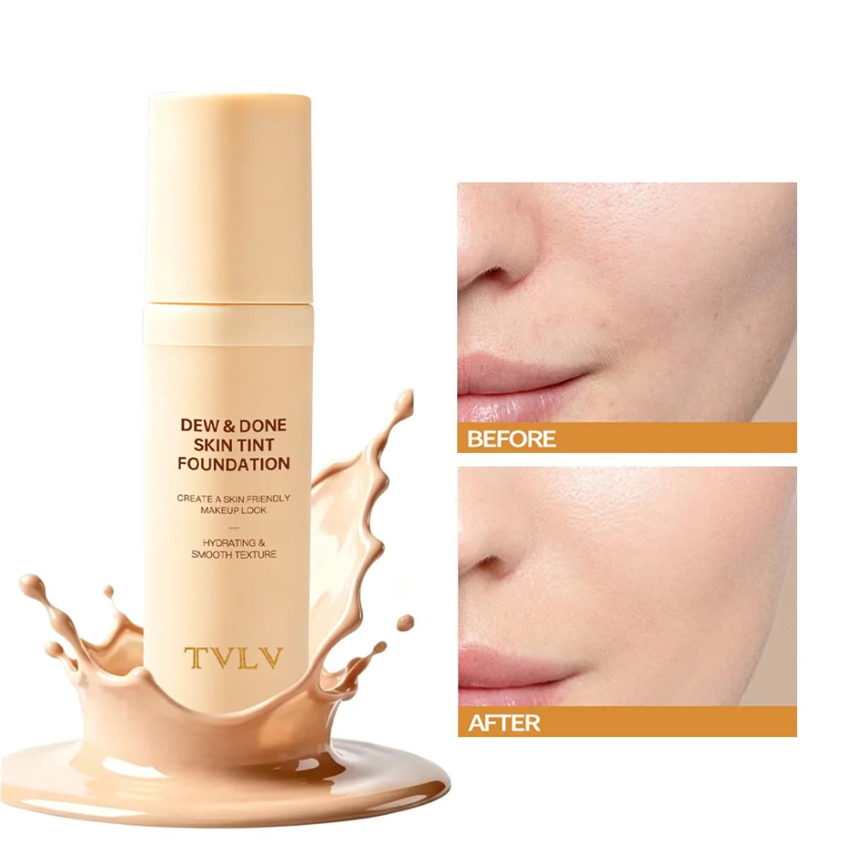 Moisturizing and moisturizing liquid foundation, easy to apply makeup, cover defects, lasting concealer, natural makeup effect