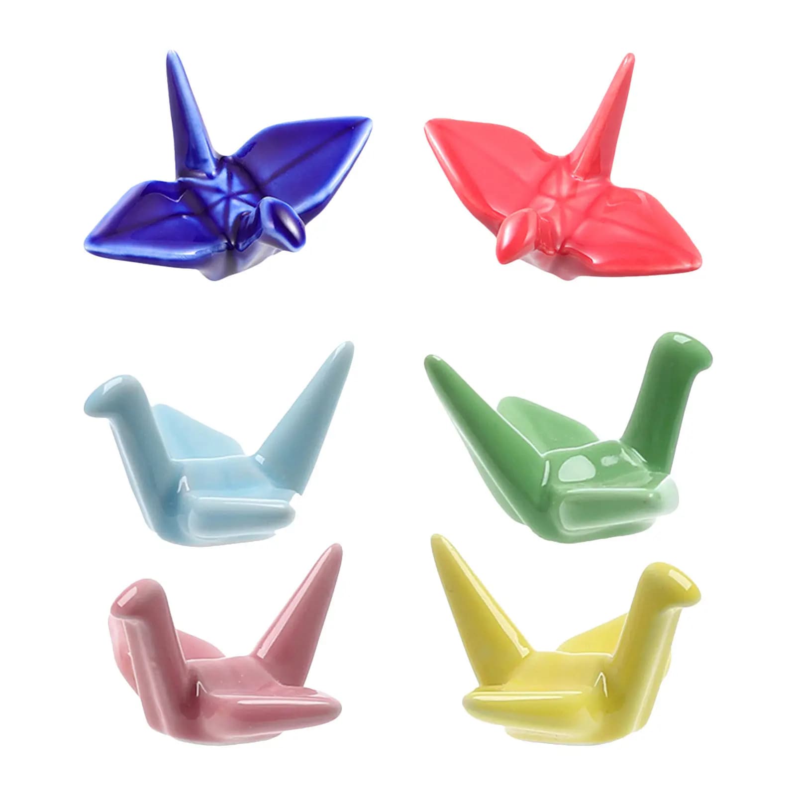 Set di 6 Eleganti Portacoltelli in Ceramica a Forma di Gru di Carta, Supporto per Bacchette, Cucchiai, Forchette, Coltelli e Spatole per Cucina e Sala da Pranzo