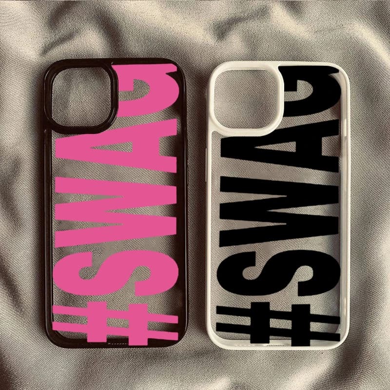 SWAG Bold Letter Phone Case for iPhone 16 15 Pro Max 14 13 11 12 Pro Max 17Air 16E X XR XS Max 7 8 Plus SE 2022 Shockproof Cover