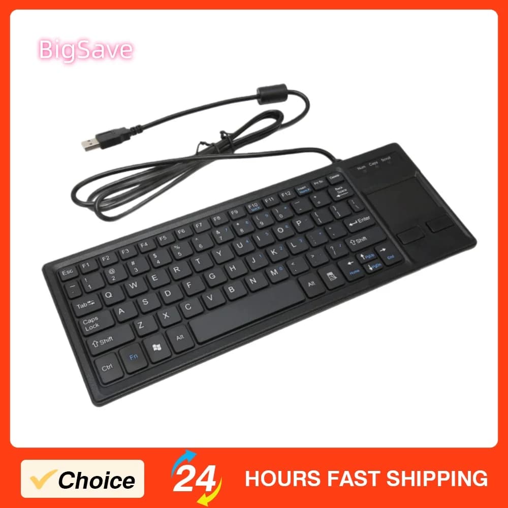 Tastiera Cablata Portatile con Touchpad Ultra Sottile Mini Compatta K 800 con Funzione HUB