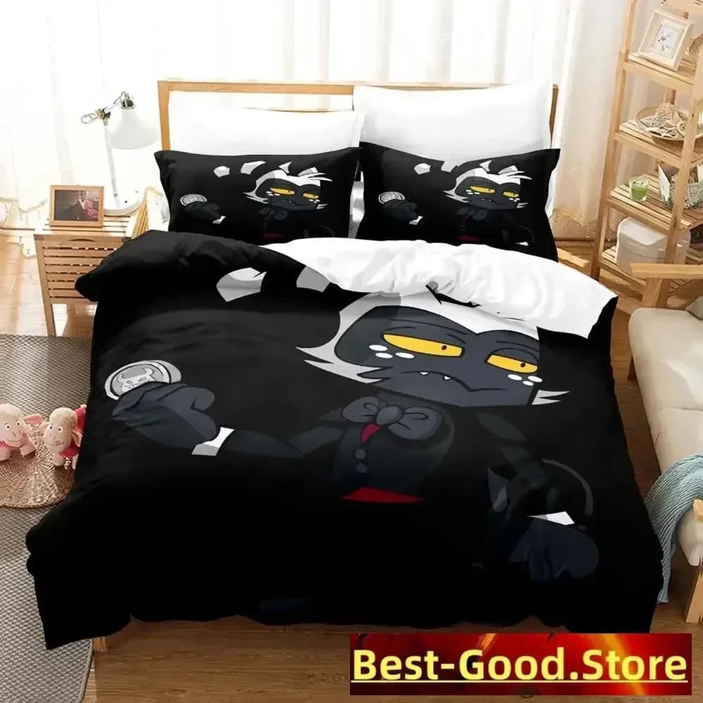 Set di Biancheria da Letto Moxxie Boss Anime 2023 Stampato in 3D, Copripiumino, Federe, Set Completo di Lenzuola e Copriletto, Misure Full, Queen, King