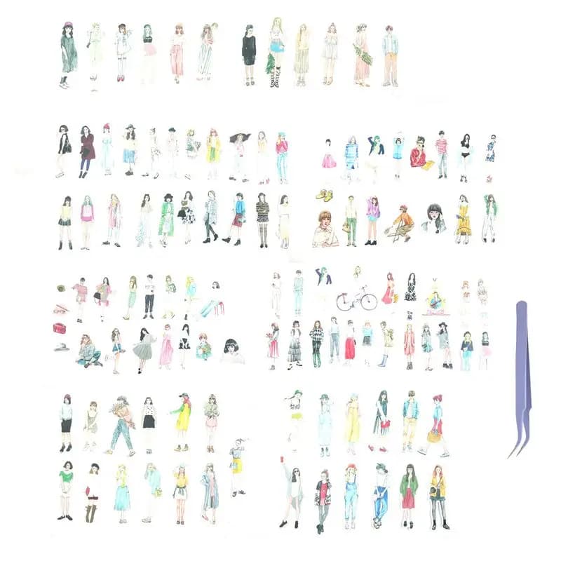 Stock Quantity People Stickers For Journaling Scrapbooking,Urban Fashion Girl Scrapbook Sticker For Junk Journal Supplies Kit