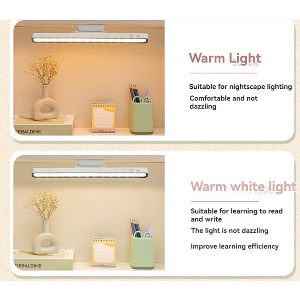 A97Z Lampada da scrivania a LED Luci ricaricabili USB Lampada da tavolo con regolazione continua sospesa per luci notturne da lettura da tavolo da camera da letto