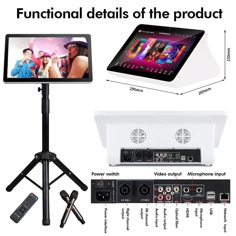 2025 Attrezzatura per karaoke Lettore Macchina Sistema Canzoni Canto Touchscreen da 19 pollici KTV Home Bar OEM Android White Power Audio