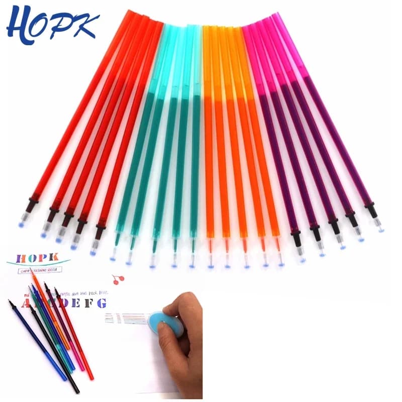 10/12/20 Pz/lotto Colore Cancellabile Ricarica Penna Set 0.5mm inchiostro arancione Cancellabile Lavabile Penna Asta per la Scuola Forniture Per Ufficio di Cancelleria