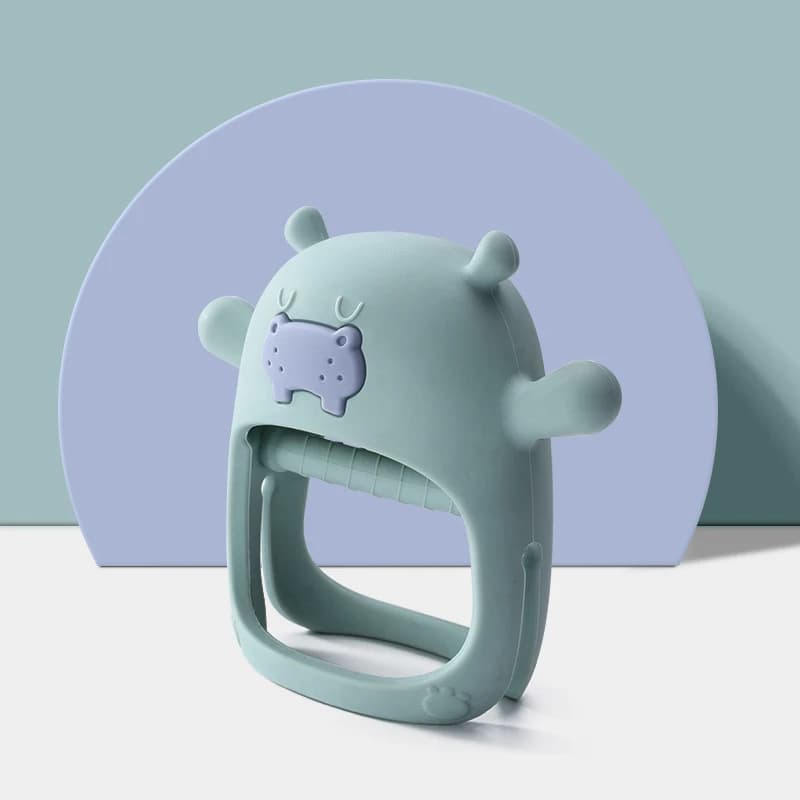 1 pz giocattoli da dentizione per bambini simpatico cartone animato ippopotamo giocattolo mordente Food Grade Silicone Infan Baby Soother ciuccio massaggiagengive