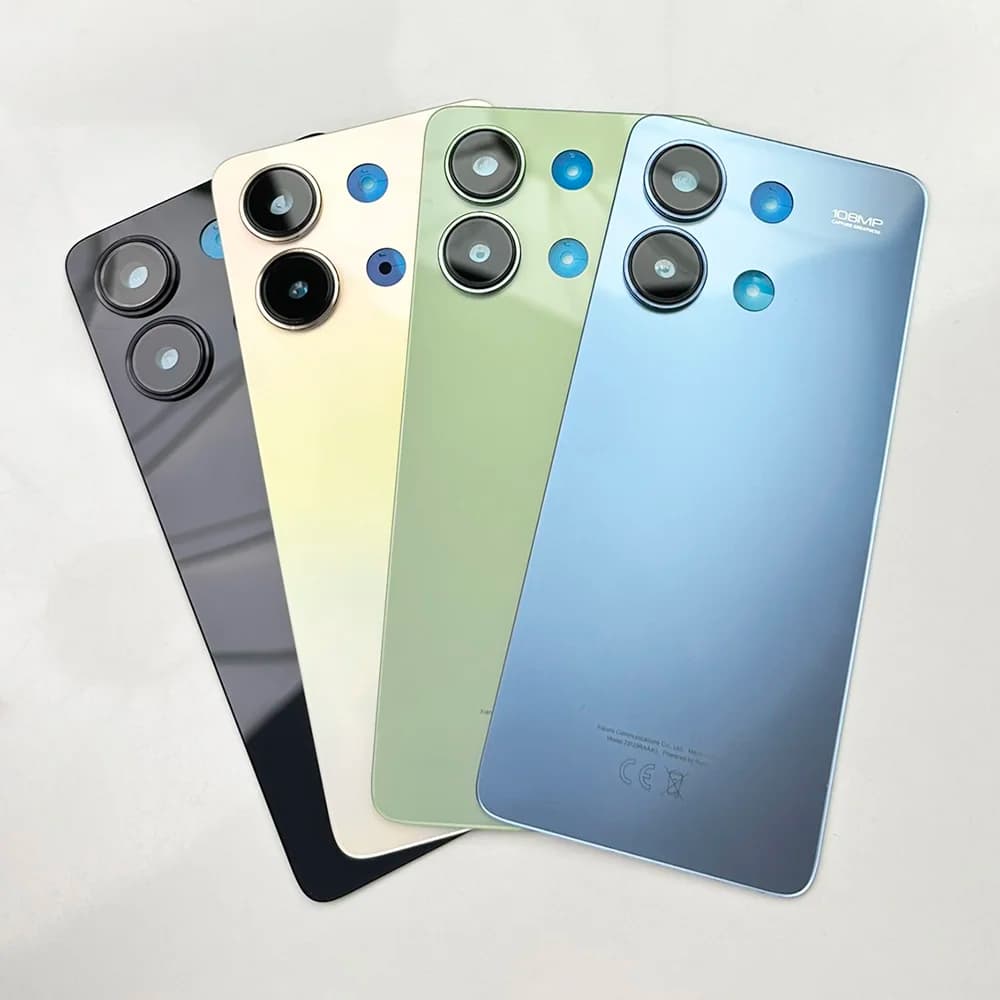 For Xiaomi Redmi Note 13 4G ack Door Replacement Battery Case, Rear Housing Cover +Adhesive +Camera Lens