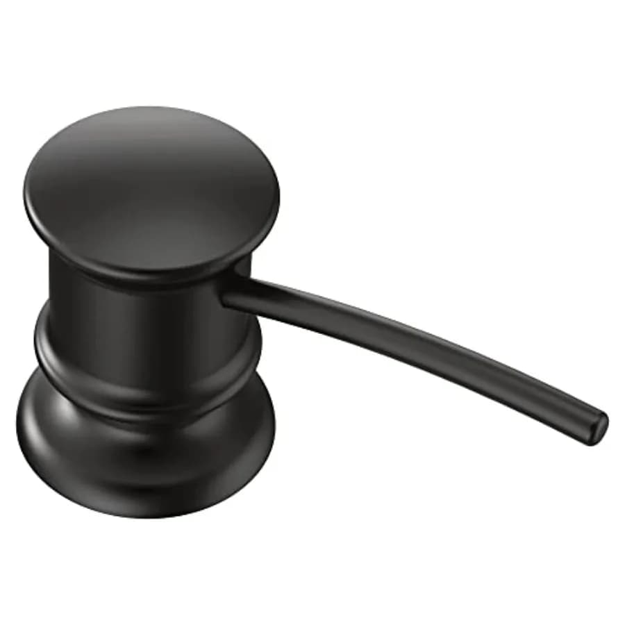 Dispenser di Sapone da Cucina 3944BL con Bottiglia Ricaricabile Sopra il Lavello, Nero Opaco